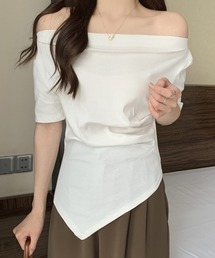 アシメドレープTシャツ