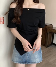 アシメドレープTシャツ