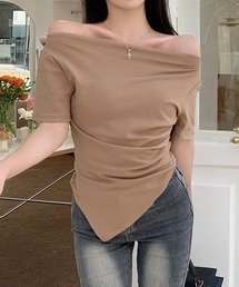 アシメドレープTシャツ