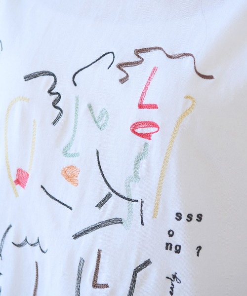 yuni（ユニ　）の「CHORUS embroidery　Tシャツ（Tシャツ/カットソー・レディース・ホワイト/グレー・FREE）」の22枚目の写真