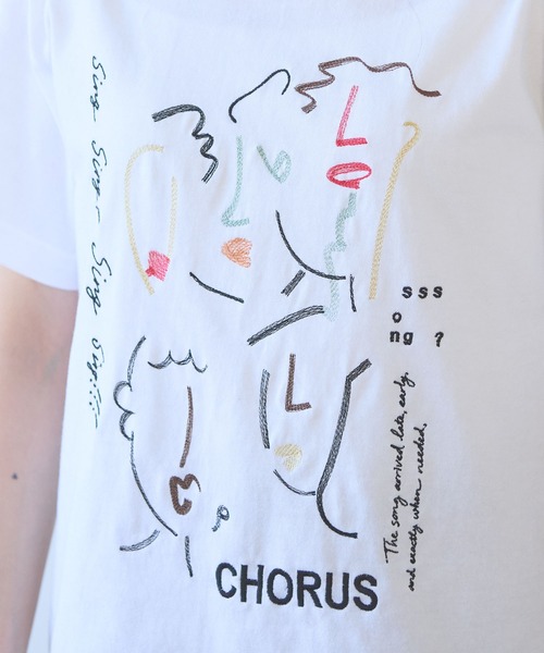 yuni（ユニ　）の「CHORUS embroidery　Tシャツ（Tシャツ/カットソー・レディース・ホワイト/グレー・FREE）」の21枚目の写真