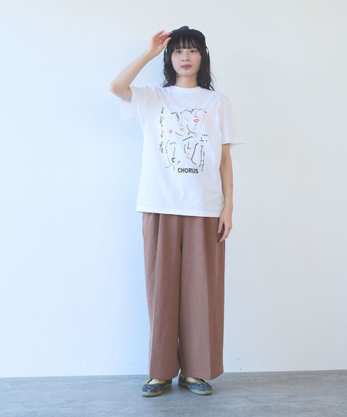yuni（ユニ　）の「CHORUS embroidery　Tシャツ（Tシャツ/カットソー・レディース・ホワイト/グレー・FREE）」の10枚目の写真