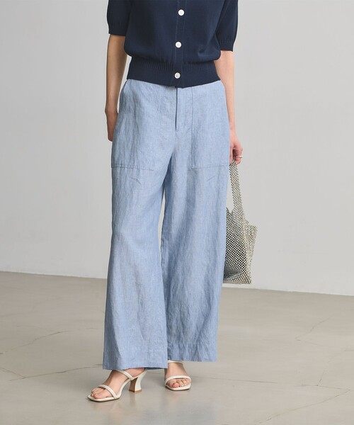 UNITED ARROWS(ユナイテッドアローズ)の「リネン パッチポケット イージーパンツ ‐ウォッシャブル‐(その他パンツ・レディース・ナチュラル/ピンク/ブラック/コバルトブルー/ライトブルー/ダークブラウン・34/38/36)」の4枚目の写真