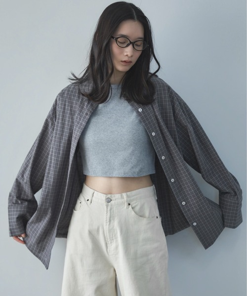 feepur（フェピュール）の「ミニチェックオーバーシャツ（シャツ/ブラウス・レディース・グレー/アイボリー・MEDIUM）」の11枚目の写真