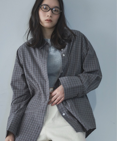 feepur（フェピュール）の「ミニチェックオーバーシャツ（シャツ/ブラウス・レディース・グレー/アイボリー・MEDIUM）」の16枚目の写真