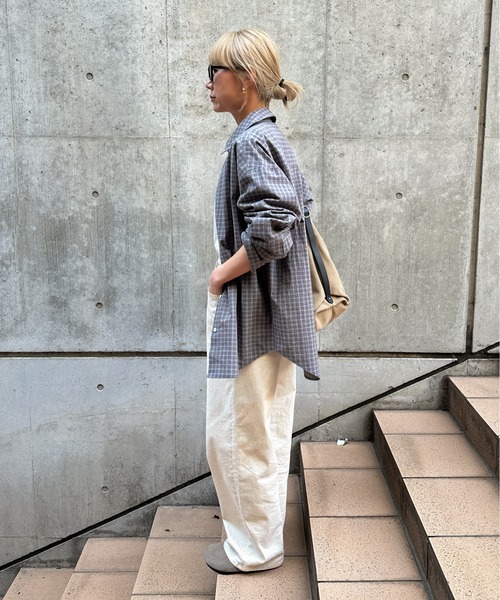 feepur（フェピュール）の「ミニチェックオーバーシャツ（シャツ/ブラウス・レディース・グレー/アイボリー・MEDIUM）」の19枚目の写真