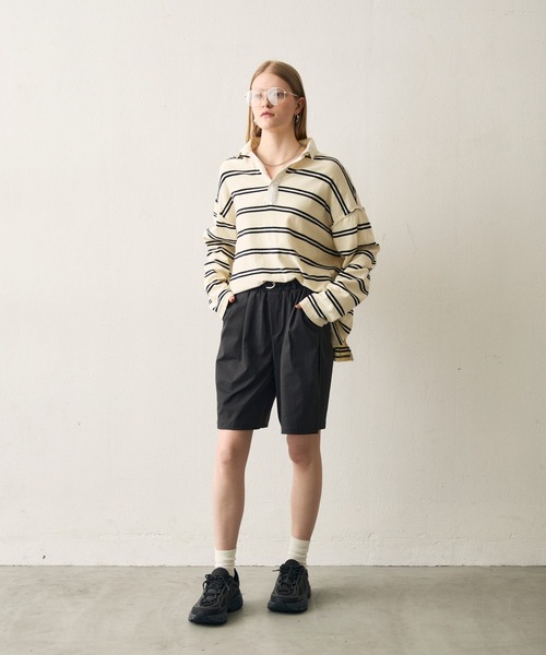 uchi.（ウチ）の「編み込み細ベルト付きキュロットパンツ（その他パンツ・レディース・ライトグレー/ブラック・FREE）」の4枚目の写真