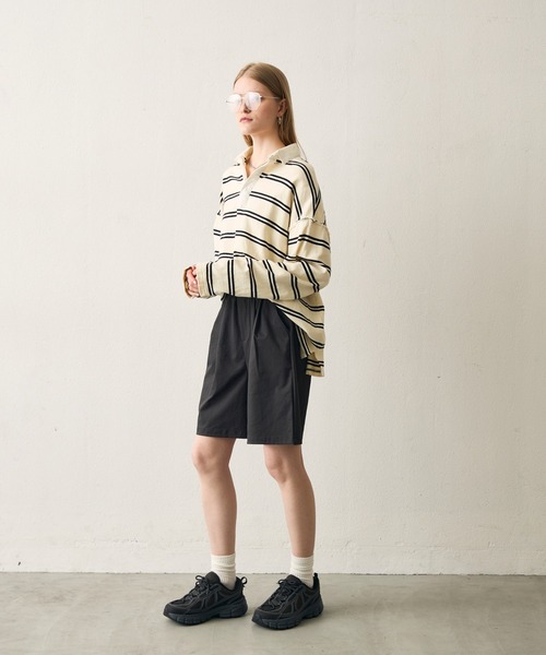 uchi.（ウチ）の「編み込み細ベルト付きキュロットパンツ（その他パンツ・レディース・ライトグレー/ブラック・FREE）」の5枚目の写真