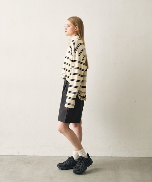 uchi.（ウチ）の「編み込み細ベルト付きキュロットパンツ（その他パンツ・レディース・ライトグレー/ブラック・FREE）」の6枚目の写真