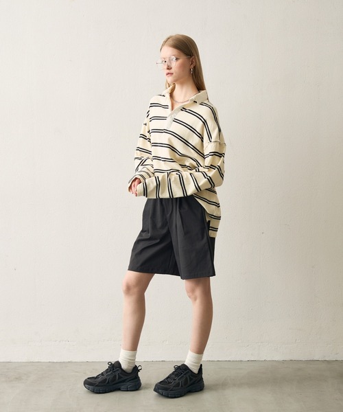 uchi.（ウチ）の「編み込み細ベルト付きキュロットパンツ（その他パンツ・レディース・ライトグレー/ブラック・FREE）」の7枚目の写真