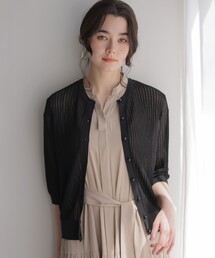 【加藤ローサさん着用・前後着用可】レーシーニット カーディガン