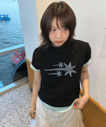 NICE GHOST CLUB（ナイスゴーストクラブ）の「SKETCH 3STAR BASIC TEE_BLACK(NG2GMUT535A)（Tシャツ/カットソー）」
