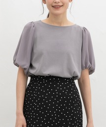 【ハニさら・接触冷感・吸水速乾・UVカット・遮熱】ボリューム袖Tシャツ