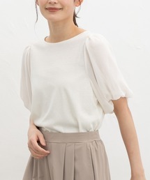 Honeys | 【ハニさら・接触冷感・吸水速乾・UVカット・遮熱】ボリューム袖Tシャツ(Tシャツ/カットソー)