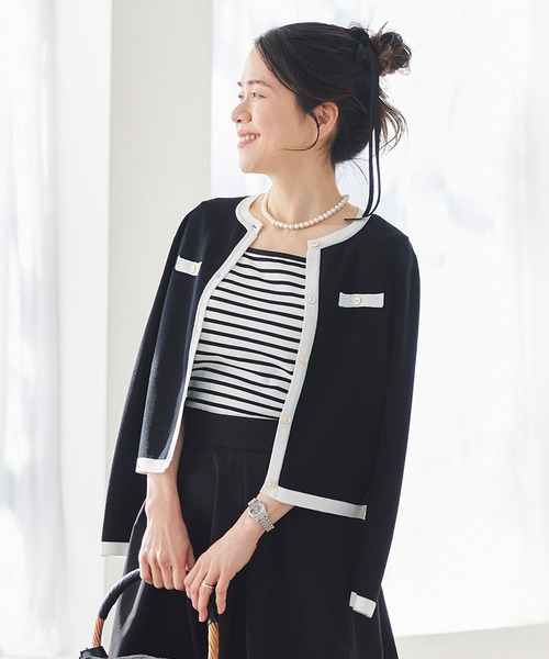 &BLOOM(アンドブルーム)の「UVカット スクエアネック トップス バストパッド付 &BLOOM(アンドブルーム)(Tシャツ/カットソー・レディース・ブラック×ホワイト/ホワイト/ブラック・フリー)」の19枚目の写真