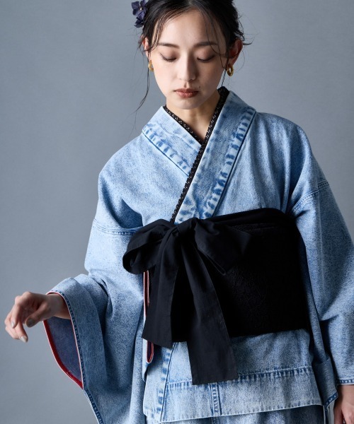 GEVS.（ジェイヴィス）の「レースつくり帯＜大きいサイズ有＞GEVS.（浴衣・レディース・ブラック・1/2）」の3枚目の写真