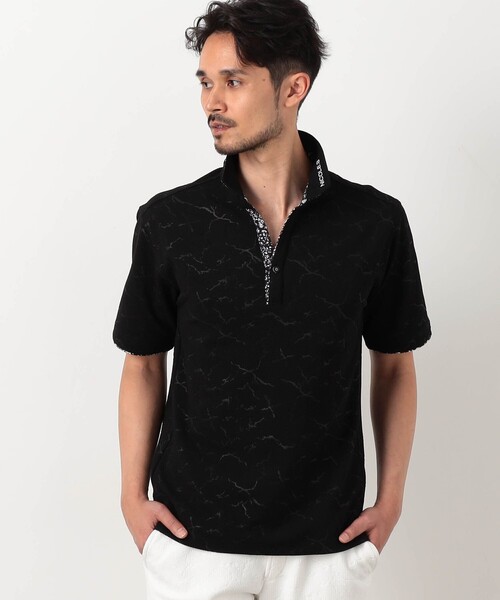 NICOLE CLUB FOR MEN(ニコルクラブフォーメン)の「【NICOLE SPORTS】エンボス柄スキッパーポロシャツ(ポロシャツ・メンズ・ブラック/ホワイト/その他2/その他3・L/M/XXL/XL)」の4枚目の写真