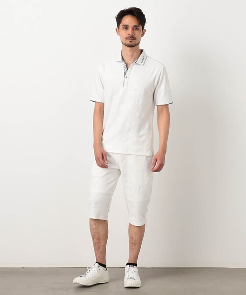 NICOLE CLUB FOR MEN(ニコルクラブフォーメン)の「【NICOLE SPORTS】エンボス柄スキッパーポロシャツ(ポロシャツ・メンズ・ブラック/ホワイト/その他2/その他3・L/M/XXL/XL)」の5枚目の写真