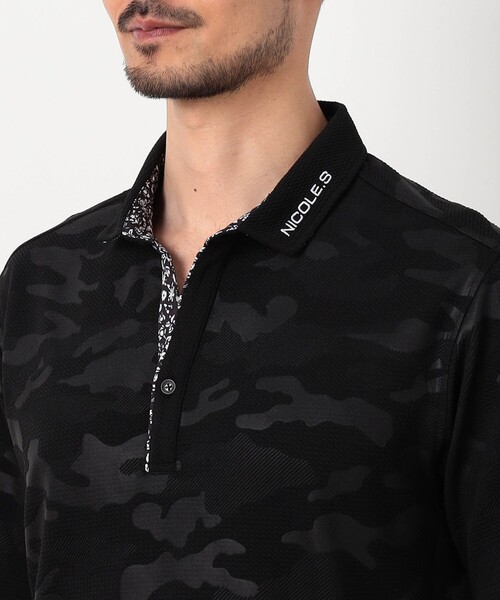NICOLE CLUB FOR MEN(ニコルクラブフォーメン)の「【NICOLE SPORTS】エンボス柄スキッパーポロシャツ(ポロシャツ・メンズ・ブラック/ホワイト/その他2/その他3・L/M/XXL/XL)」の12枚目の写真