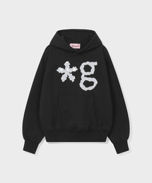 GRUNDEN（グルンデン）の「DOT LOGO APPLIQUE HOODIE (BLACK)（パーカー）」