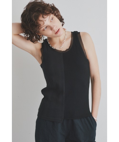 Muel Chic(ミュエルシック)の「Ease tank top イーズタンクトップ(タンクトップ・レディース・ブラック/スカイブルー/ピンク/ホワイト・FREE)」の20枚目の写真