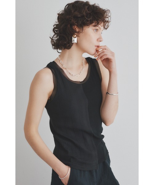 Muel Chic(ミュエルシック)の「Ease tank top イーズタンクトップ(タンクトップ・レディース・ブラック/スカイブルー/ピンク/ホワイト・FREE)」の21枚目の写真