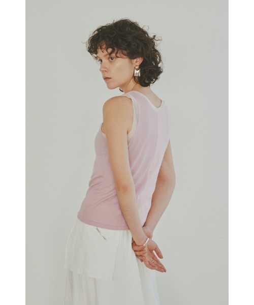 Muel Chic(ミュエルシック)の「Ease tank top イーズタンクトップ(タンクトップ・レディース・ブラック/スカイブルー/ピンク/ホワイト・FREE)」の8枚目の写真