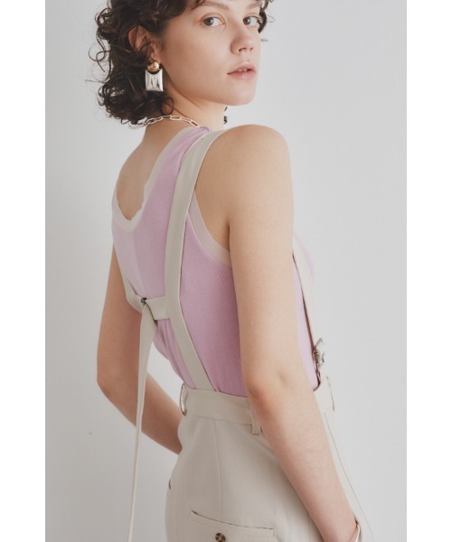 Muel Chic(ミュエルシック)の「Ease tank top イーズタンクトップ(タンクトップ・レディース・ブラック/スカイブルー/ピンク/ホワイト・FREE)」の5枚目の写真