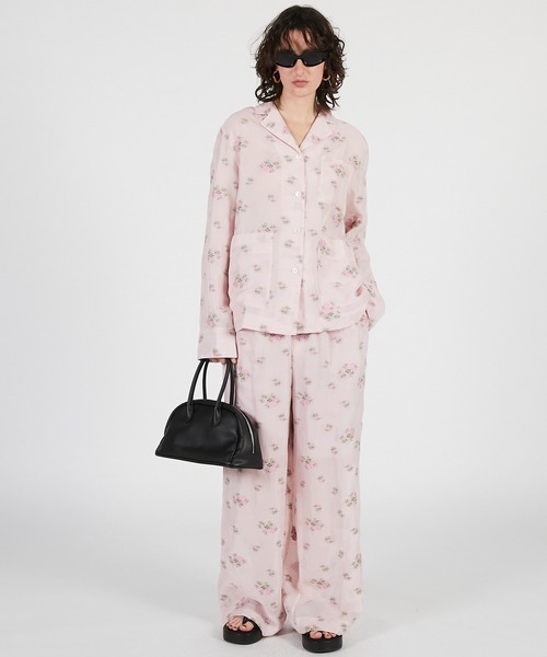 PRANK PROJECT(プランクプロジェクト)の「【Pre-Order】フラワージャガードラウンジパンツ / Flower Jacquard Lounge Pants(その他パンツ・レディース・ピンク/チャコールグレー・36/38)」の8枚目の写真
