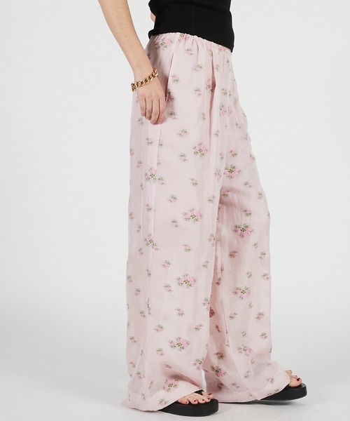 PRANK PROJECT(プランクプロジェクト)の「【Pre-Order】フラワージャガードラウンジパンツ / Flower Jacquard Lounge Pants(その他パンツ・レディース・ピンク/チャコールグレー・36/38)」の13枚目の写真