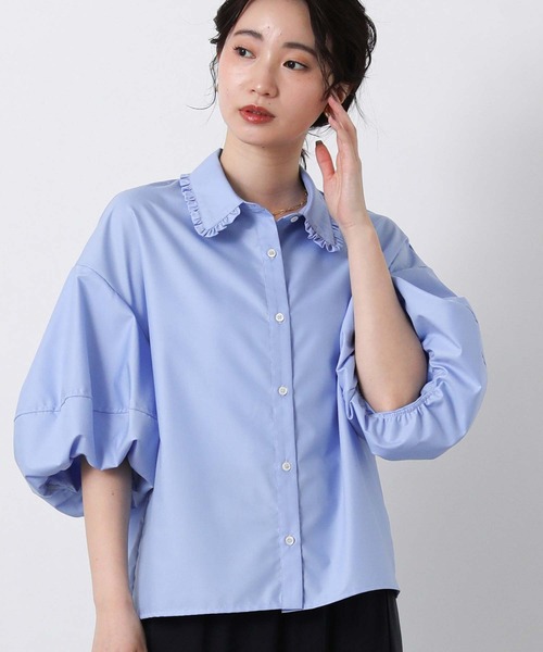 margaux（マルゴー）の「フリル襟バルーンスリーブブラウス（シャツ/ブラウス・レディース・オフホワイト/サックスブルー・FREE）」の16枚目の写真