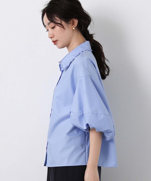 margaux（マルゴー）の「フリル襟バルーンスリーブブラウス（シャツ/ブラウス・レディース・オフホワイト/サックスブルー・FREE）」の17枚目の写真