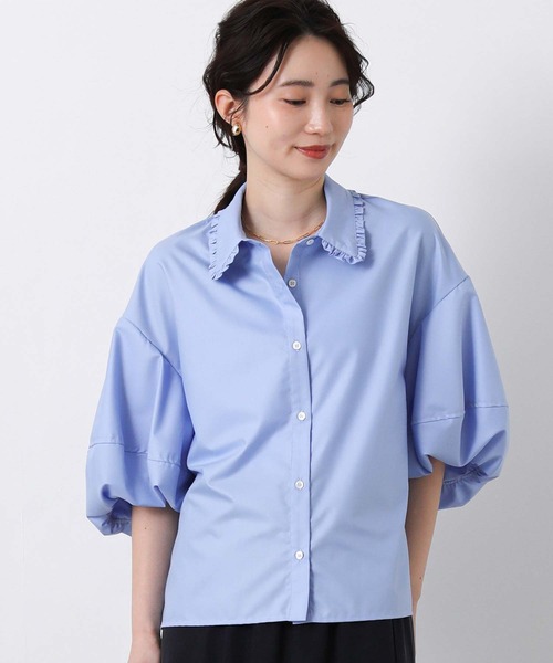 margaux（マルゴー）の「フリル襟バルーンスリーブブラウス（シャツ/ブラウス・レディース・オフホワイト/サックスブルー・FREE）」の19枚目の写真