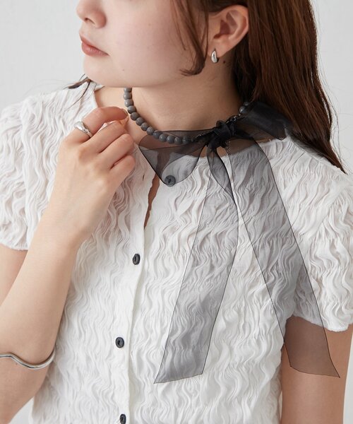 mystic（ミスティック）の「Lara オーガンジーリボンネックレス（ネックレス・レディース・ホワイト/グレー・ONE SIZE）」の16枚目の写真