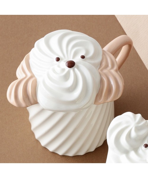 ホイップ マグ キャラメル 蓋付き 犬 プレゼント コーヒー ティー
