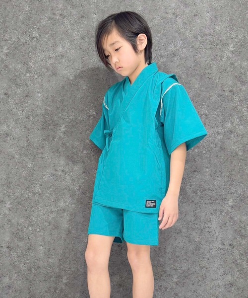 SHISKY（シスキー）の「キッズ 甚平 ICEFABRIC 綿タッチ（935-00）（浴衣・キッズ・エメラルド/ブラック/チャコールグレー/グレー/ダークパープル/ダークネイビー/グレー系その他2/ブラック系その他/ベージュ系その他/ネイビー/ブラック系その他2/グレー系その他・120cm/110cm/160cm/150cm/140cm/130cm）」の20枚目の写真