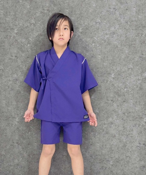 SHISKY（シスキー）の「キッズ 甚平 ICEFABRIC 綿タッチ（935-00）（浴衣・キッズ・エメラルド/ブラック/チャコールグレー/グレー/ダークパープル/ダークネイビー/グレー系その他2/ブラック系その他/ベージュ系その他/ネイビー/ブラック系その他2/グレー系その他・120cm/110cm/160cm/150cm/140cm/130cm）」の21枚目の写真