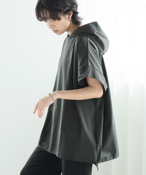 itto...（イット）の「【素早く乾いてさらっと快適！UVカット(UPF50+)＆速乾&接触冷感＆洗濯OK】DRYタッチゆったり半袖パーカー（Tシャツ/カットソー・レディース・サンドベージュ/チャコール/オフホワイト/ブラック・FREE）」の19枚目の写真