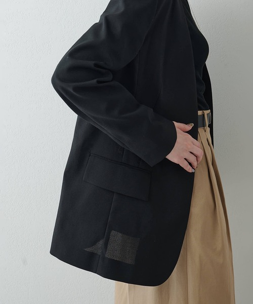 ヒムカシ　ウールノーカラージャケット No-collar jacket {Tweed} (MN23TJK-23) | ANCHOR WOMAN PERSON'S
