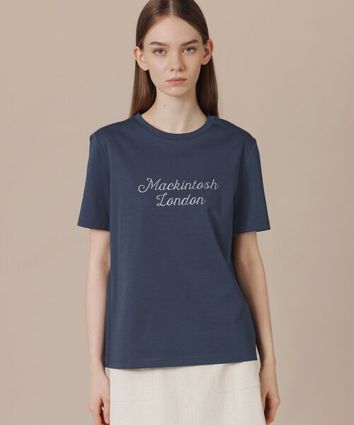 MACKINTOSH LONDON（マッキントッシュ ロンドン）の「【WEB・一部店舗限定】シグネチャーグリッターTシャツ（Tシャツ/カットソー・レディース・ネイビー/オフホワイト・40/38）」の2枚目の写真