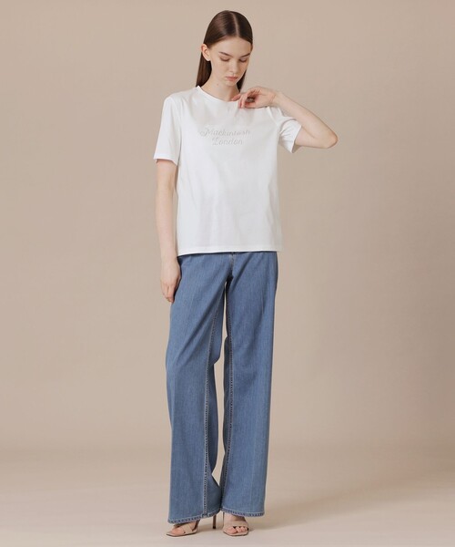 MACKINTOSH LONDON（マッキントッシュ ロンドン）の「【WEB・一部店舗限定】シグネチャーグリッターTシャツ（Tシャツ/カットソー・レディース・ネイビー/オフホワイト・40/38）」の3枚目の写真