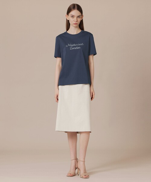MACKINTOSH LONDON（マッキントッシュ ロンドン）の「【WEB・一部店舗限定】シグネチャーグリッターTシャツ（Tシャツ/カットソー・レディース・ネイビー/オフホワイト・40/38）」の4枚目の写真
