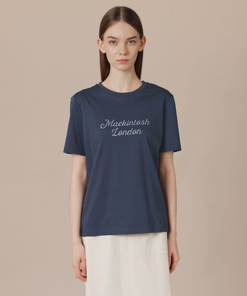 MACKINTOSH LONDON（マッキントッシュ ロンドン）の「【WEB・一部店舗限定】シグネチャーグリッターTシャツ（Tシャツ/カットソー・レディース・ネイビー/オフホワイト・40/38）」の5枚目の写真