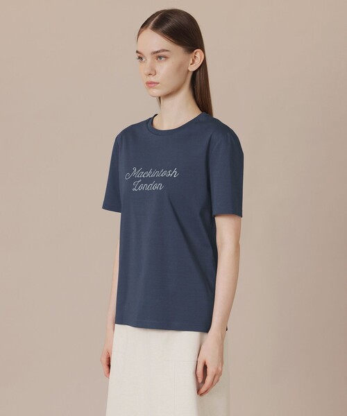 MACKINTOSH LONDON（マッキントッシュ ロンドン）の「【WEB・一部店舗限定】シグネチャーグリッターTシャツ（Tシャツ/カットソー・レディース・ネイビー/オフホワイト・40/38）」の6枚目の写真