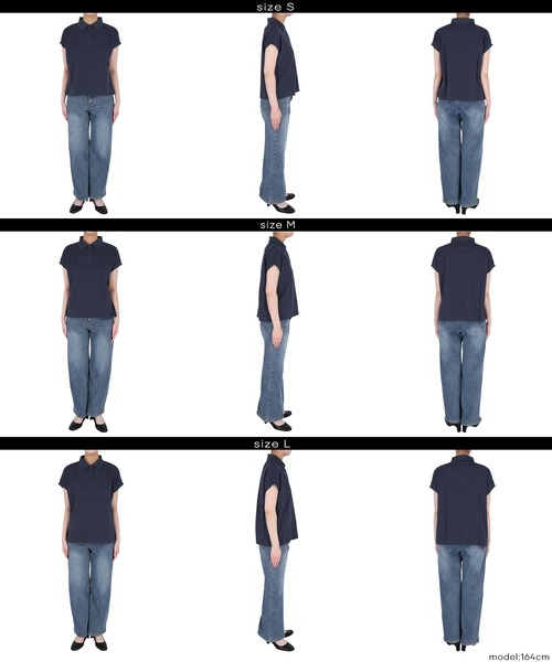 coca(coca)(コカ)の「フレンチスリーブポロシャツ(ポロシャツ・レディース・ネイビー/アイボリー・L/M/S)」の15枚目の写真