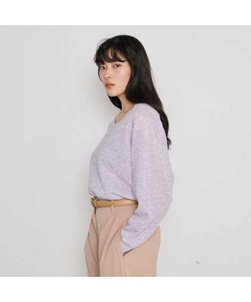 COMMON+HAUS(コモンハウス)の「麻混シアークルーネックニット(ニット/セーター・レディース・イエロー/ライラック/トップグレー・FREE)」の15枚目の写真