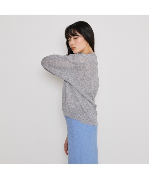 COMMON+HAUS(コモンハウス)の「麻混シアークルーネックニット(ニット/セーター・レディース・イエロー/ライラック/トップグレー・FREE)」の6枚目の写真