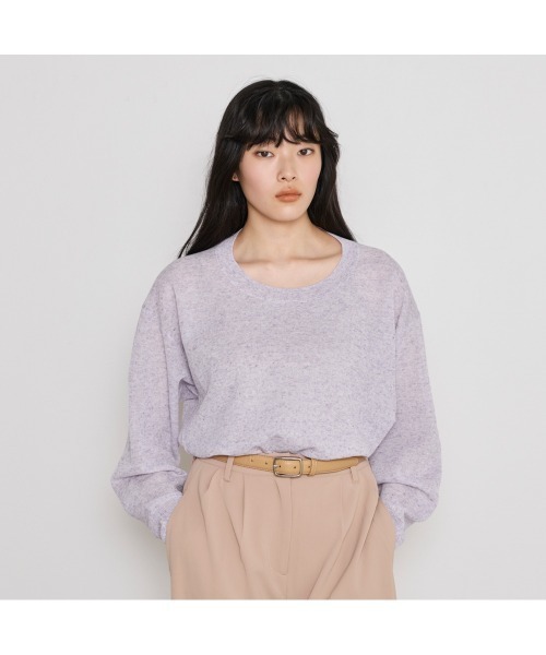 COMMON+HAUS(コモンハウス)の「麻混シアークルーネックニット(ニット/セーター・レディース・イエロー/ライラック/トップグレー・FREE)」の22枚目の写真