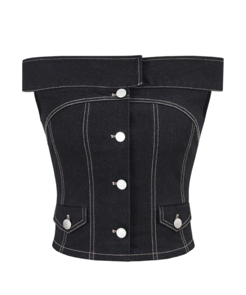 Shoulder-Line Denim Tops（その他トップス）｜andwang（アンドワン