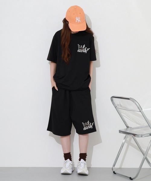 Jungle Storm(ジャングルストーム)の「JUNGLE STORM CROWNワッペン半袖Tシャツ/CROWNワッペンショーツ 2点セット セットアップ(Tシャツ/カットソー・メンズ・アイボリー/ブラック/ピンク・L/M)」の9枚目の写真